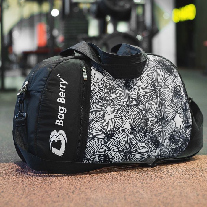 Сумка спортивная на молнии "Фитнес", 1 отдел, наружный карман, регулируемый ремень, цвет чёрный/серый