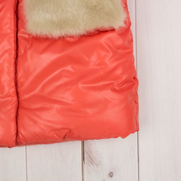 Пальто для девочки "Пушок", рост 104 см, цвет коралловый Д016