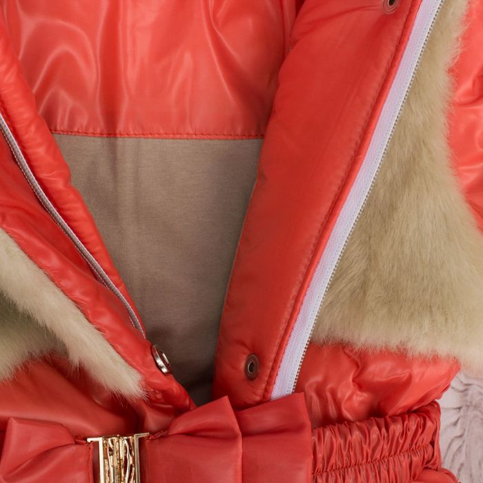 Пальто для девочки "Пушок", рост 110 см, цвет коралловый Д016