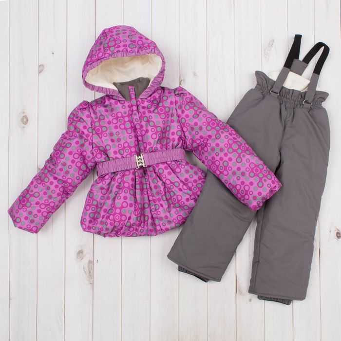 Костюм для девочки "Баска", рост 110 см, цвет сиреневый/серый ДЗ-0030