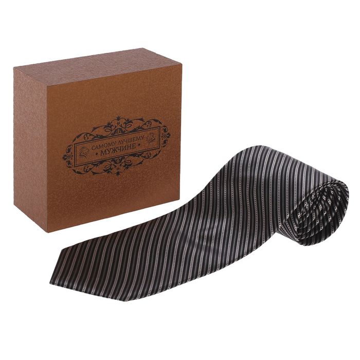 Галстук "Самому лучшему мужчине" в деревянной коробке