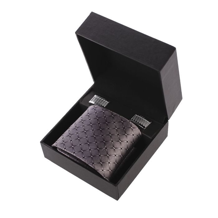 Галстук с запонками "Лучшему из лучших!" в подарочной коробке