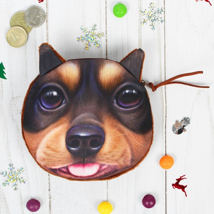 Мягкий кошелек "Песик" с язычком