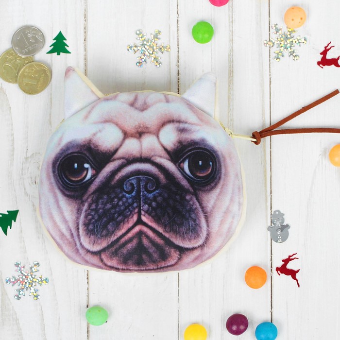 Мягкий кошелек "Мопсик"