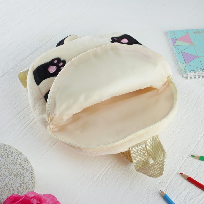 Мягкая игрушка-рюкзак "Большеглазый котик"