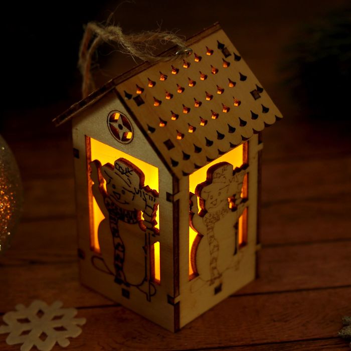 Декор с подсветкой " Снеговичок"