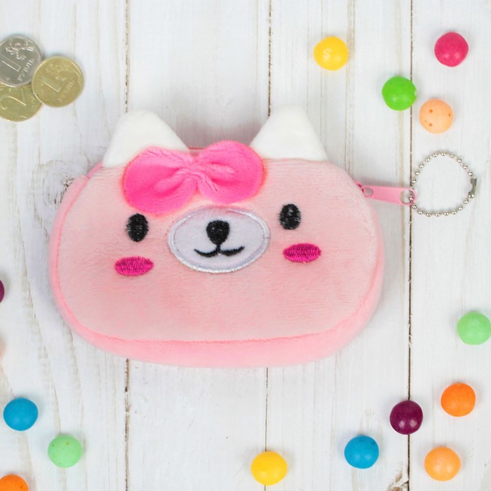 Кошелёк "Розовый котик" с бантиком