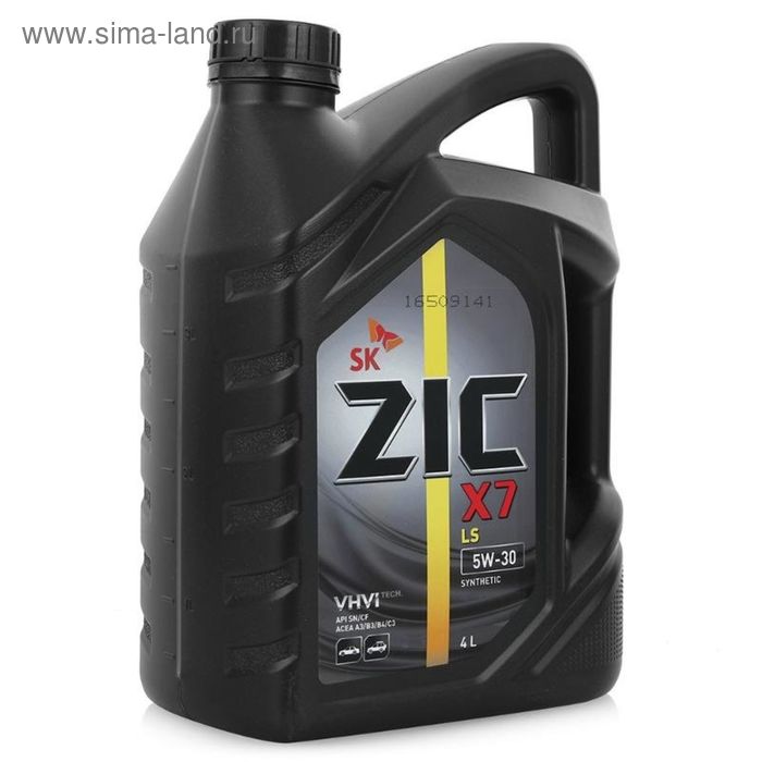 Масло моторное ZIC 10W-30 X7 LS синт., 4 л масло моторное синтетическое zic x7 ls 10w 40 4 л