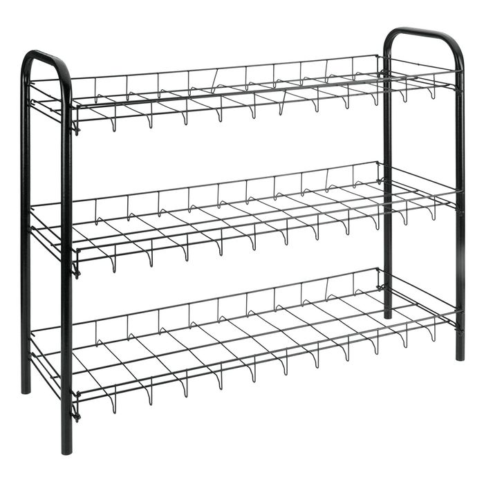 Подставка для обуви 3-х ярусная, 64х26х60 см, цвет серый