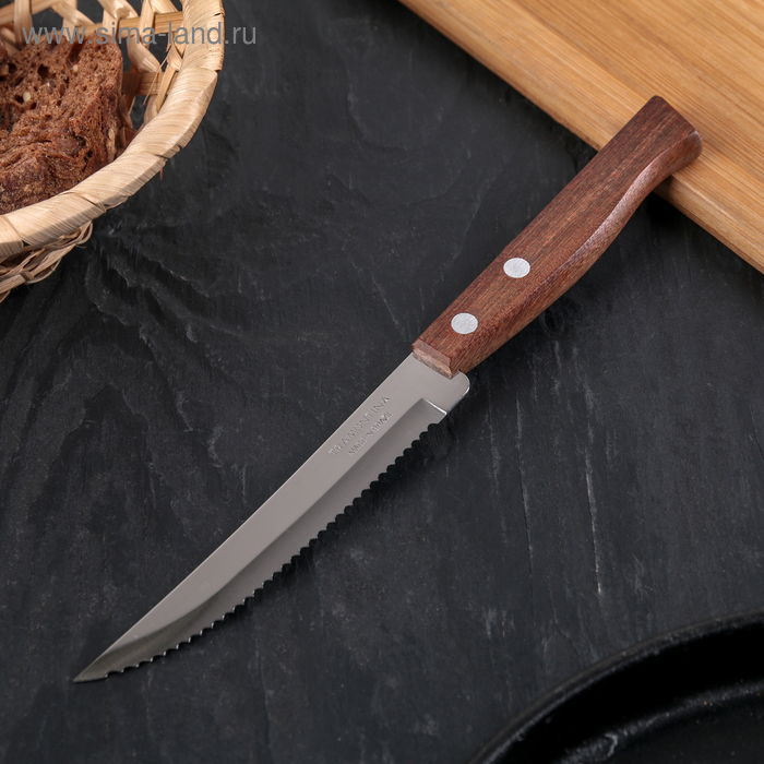 фото Нож для мяса tramontina tradicional, лезвие 12,5 см, сталь aisi 420, деревянная рукоять