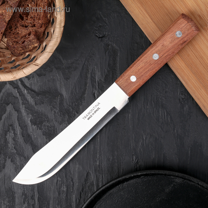 Нож кухонный Tramontina Universal для мяса, лезвие 17,5 см, сталь AISI 420 нож кухонный tramontina athus для мяса лезвие 20 см сталь aisi 420