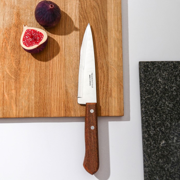 Нож поварской Tramontina Universal, лезвие 15 см, сталь AISI 420, деревянная рукоять нож tramontina universal 17 5см поварской нерж сталь дерево