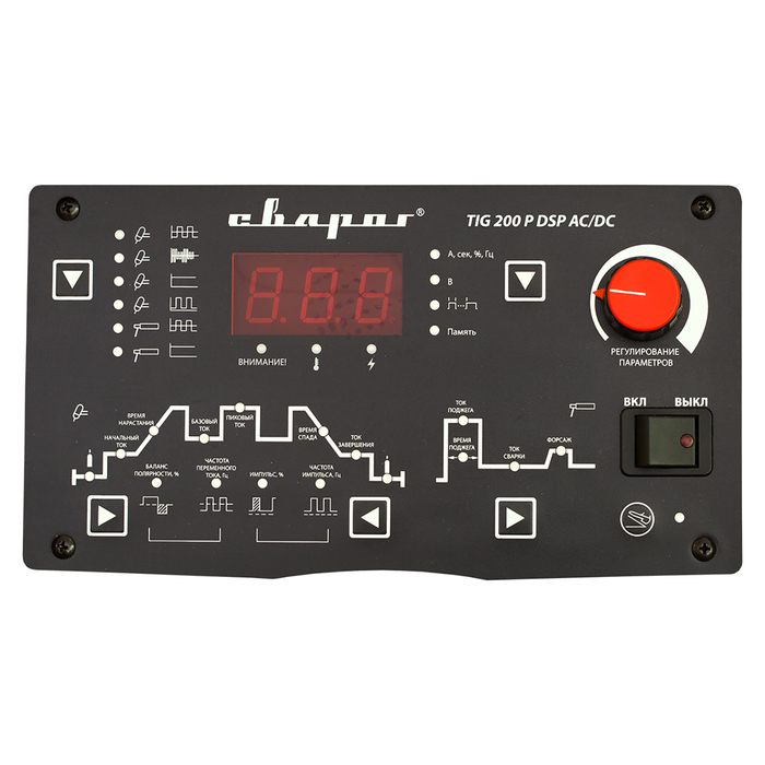 Инвертор сварочный "СВАРОГ" TIG 200 P AC/DC DSP "TECH" E104, 6.5 кВт, 200А, 220В