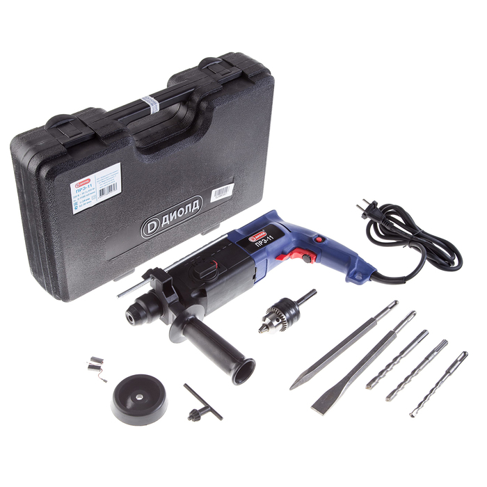 Перфоратор "ДИОЛД" ПРЭ-11, 800 Вт, 1100 об/мин, 4500 уд/мин, SDS+, 3,2 Дж