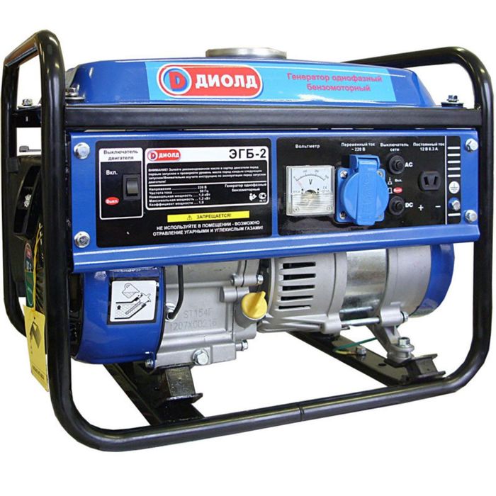 Генератор "ДИОЛД" ЭГБ - 2, бензиновый, 1/1.2 кВт, 6 л, 220 В, ручной старт