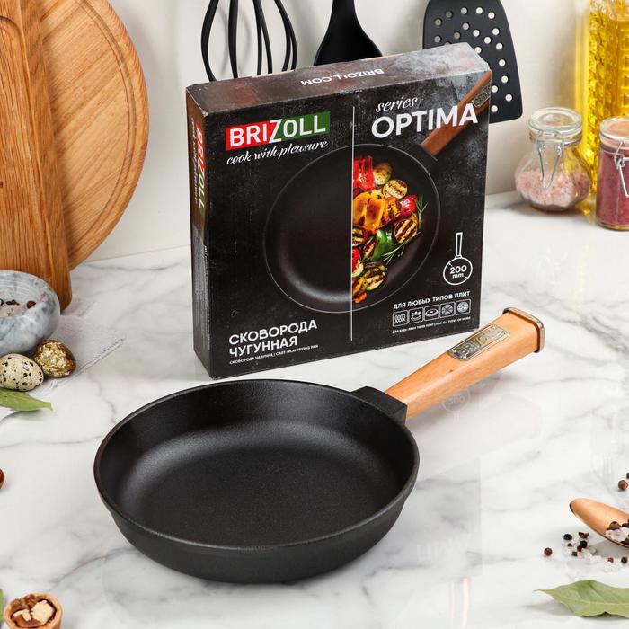 Сковорода чугунная "Оптима", BRIZOLL, 20 х 3,5 см, ручка