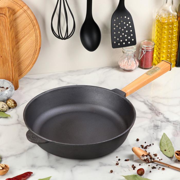 Сковорода чугунная "Оптима", BRIZOLL, 28 х 6 см, ручка