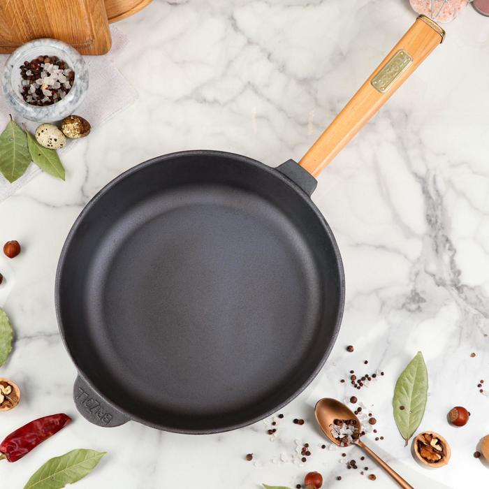 Сковорода чугунная "Оптима", BRIZOLL, 28 х 6 см, ручка