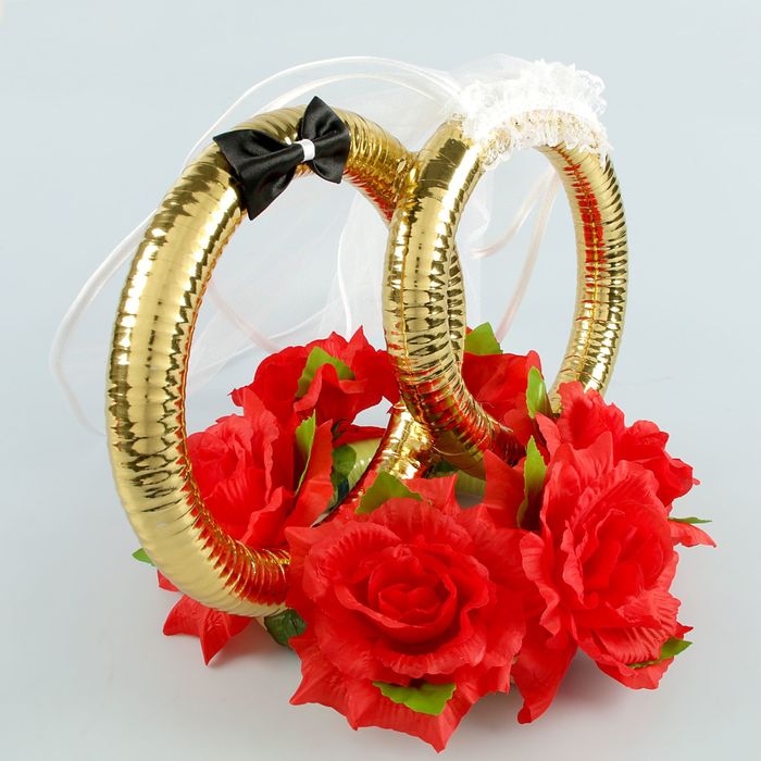 Кольца на крышу авто"Совет да любовь" красные