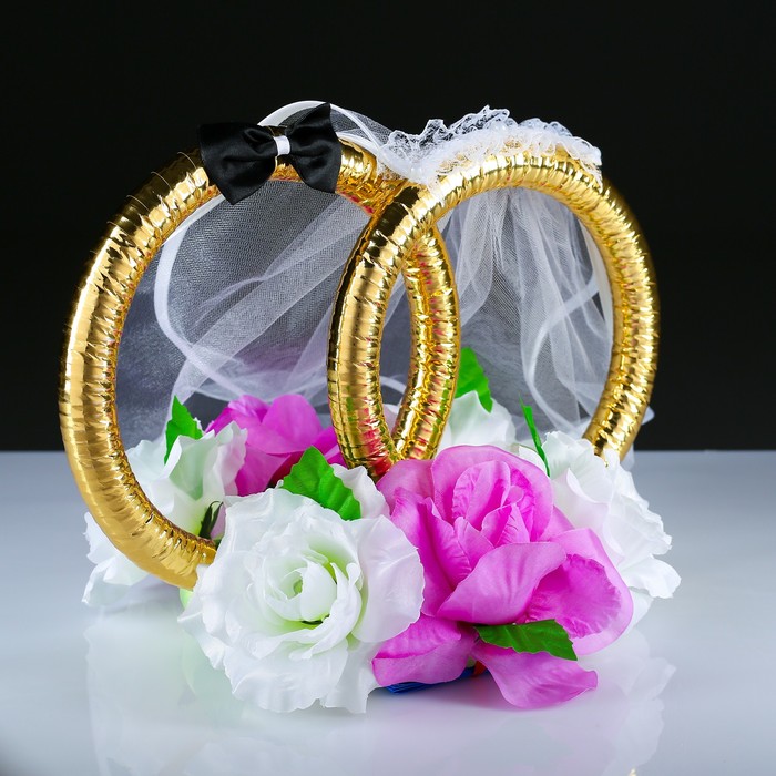 Кольца на крышу "Совет да любовь", бело-сиреневые