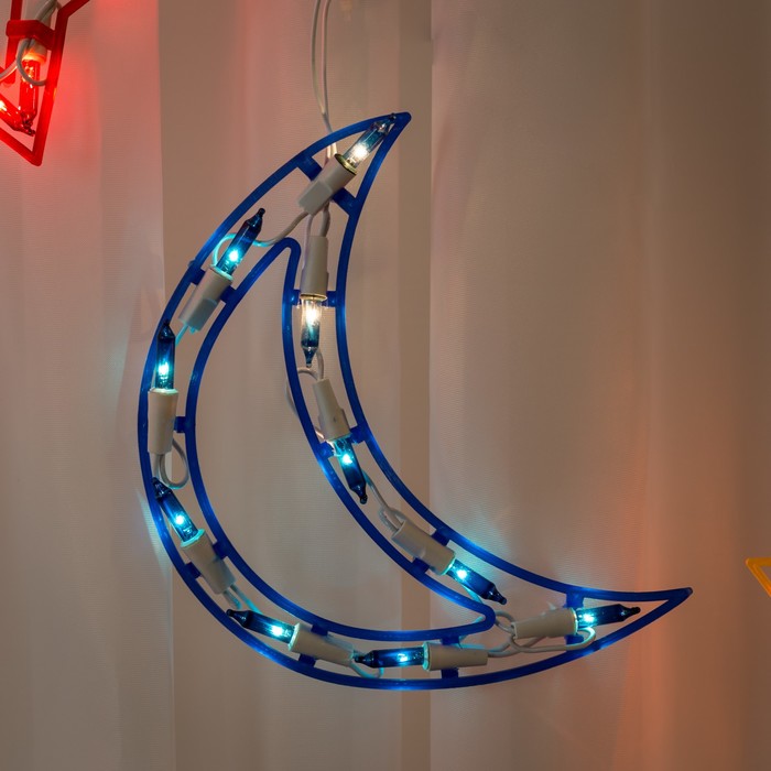 БАХРОМА, Ш:2,3м,В:0,25,"Звезда и месяц" 12 фигур Н.Б. 120 ламп,к.8р,МУЛЬТИ