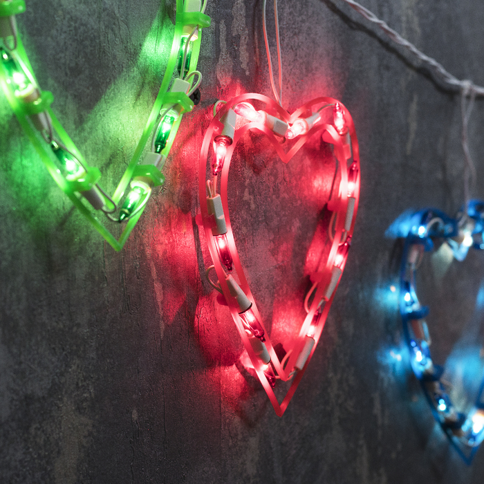 БАХРОМА, Ш:2,3м, В:0,25, "Сердечки" 12 фигур Н.Б. 120 ламп,к. 8 р, МУЛЬТИ