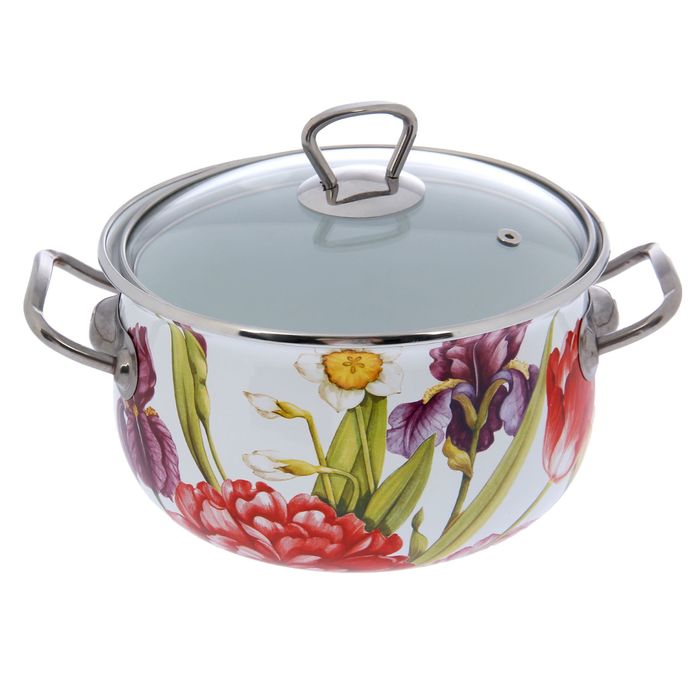 Кастрюля 3,1 л "Каприз", стеклянная крышка