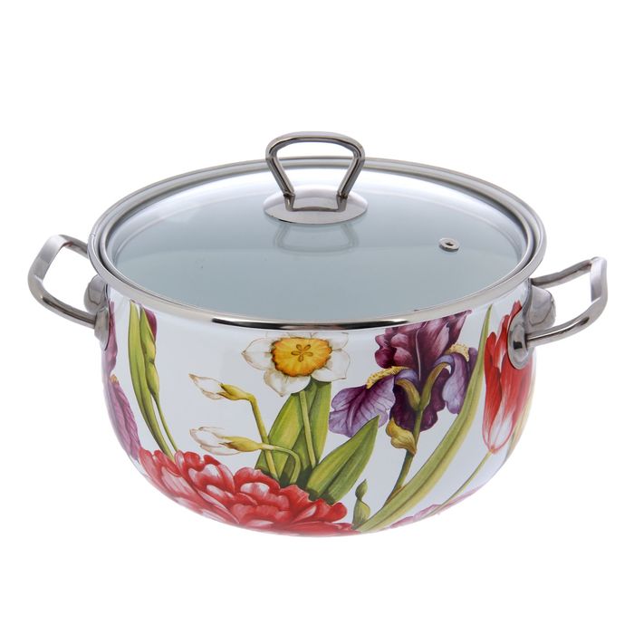 Кастрюля 4 л "Каприз", стеклянная крышка