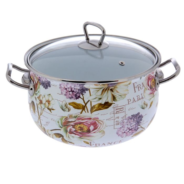 Кастрюля 4 л "Франция", стеклянная крышка