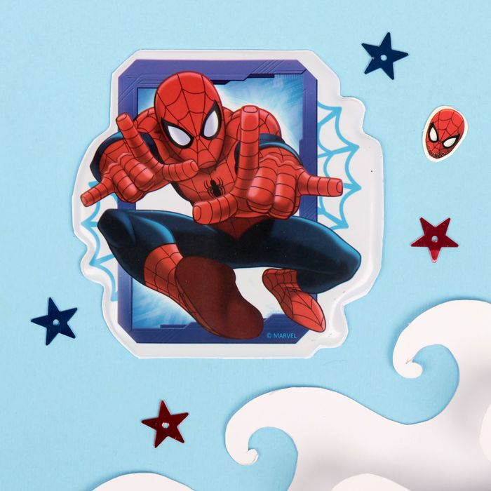 Наклейки детские в ванну в наборе "Супер-герой" Человек-паук (набор 3шт)