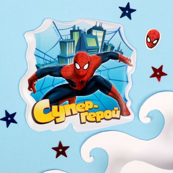 Наклейки детские в ванну в наборе "Супер-герой" Человек-паук (набор 3шт)