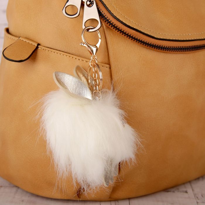 Пушистик на кольце "Шар с глазками и ушками" МИКС 9х9 см