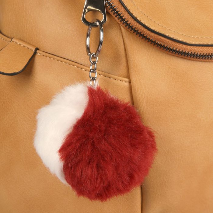 Пушистик на кольце "Двухцветный" 10х10 см