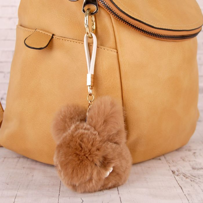 Подвеска на кольце "Кролик коричнево-рыжий" 8х10х6 см