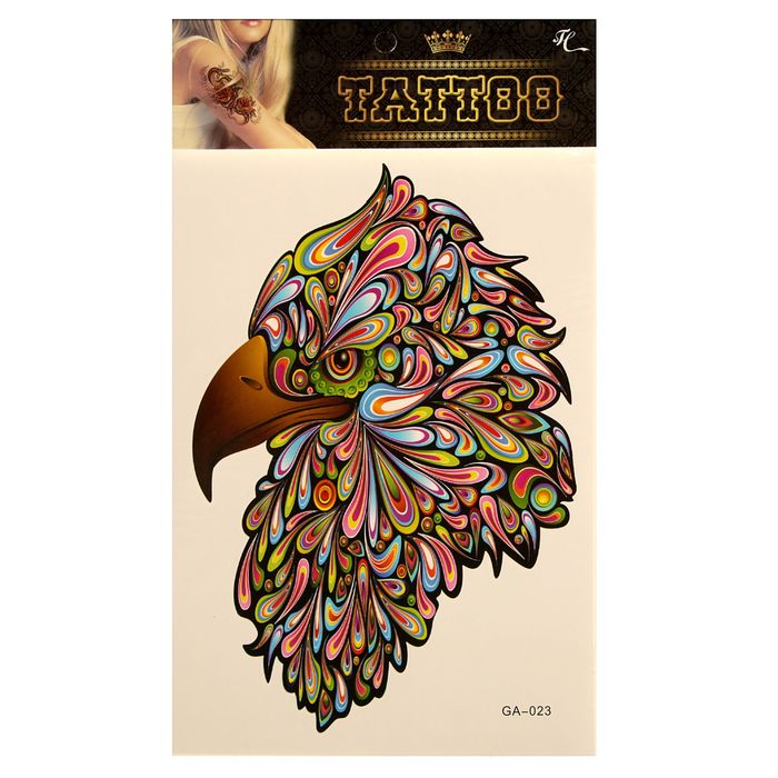 Татуировка на тело "Ястреб" 25х14,5 см