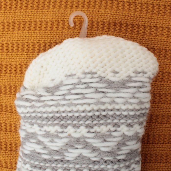 Носки высокие тёплые "Зима", размер 23-25, цвет белый/серый