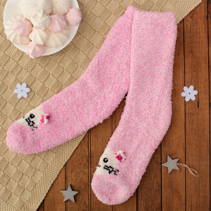 Носки детские махровые "Котёнок", размер 19-23, цвет нежно-розовый
