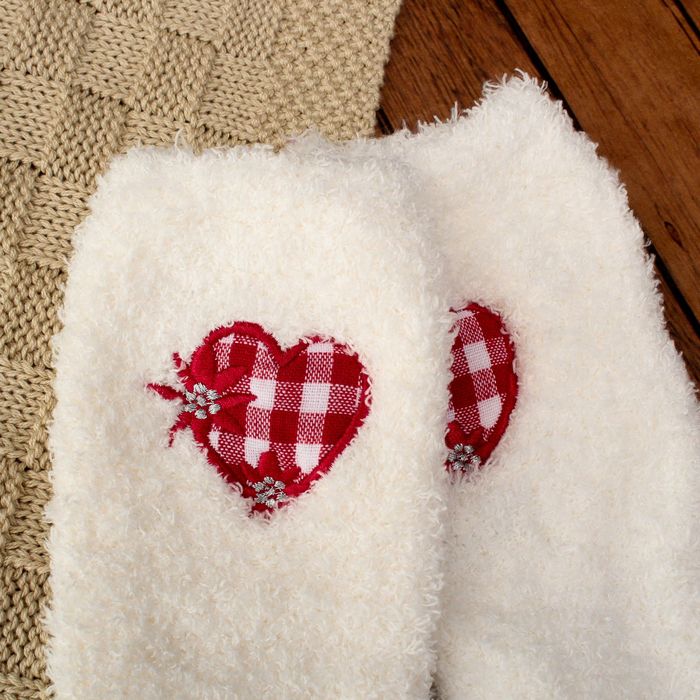 Носки махровые "Сердце", размер 19-23, цвет белый