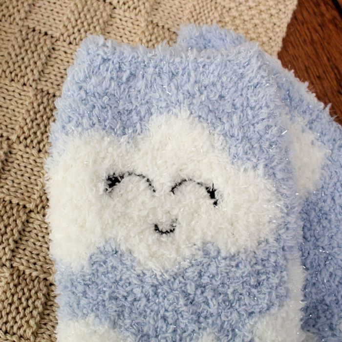 Носки махровые с люрексом "Облачко", размер 19-25, цвет голубой/белый УЦЕНКА