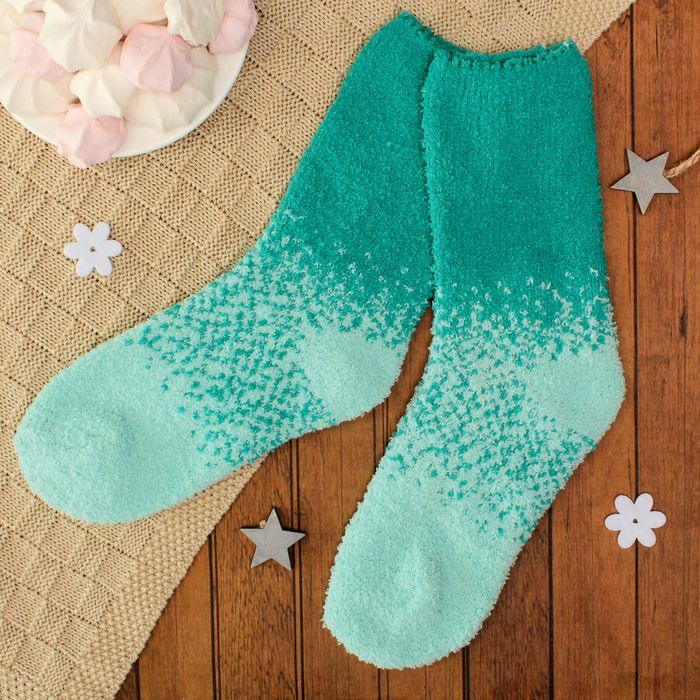 Носки махровые "Градиент", размер 21-23, цвет бирюзовый