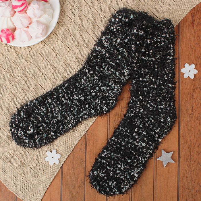 Носки женские "Травка", размер 19-23, цвет чёрный/белый