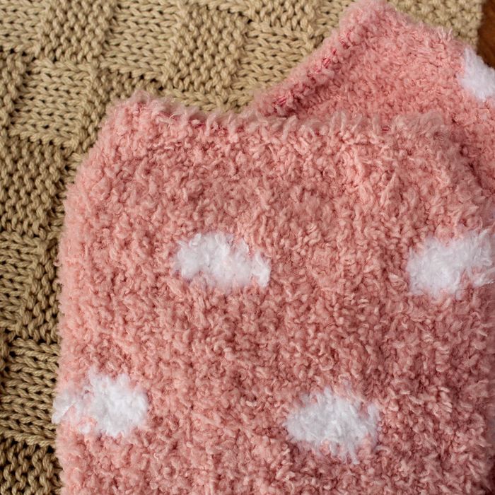 Носки махровые со стоперами "Горошек", размер 19-25, цвет розовый