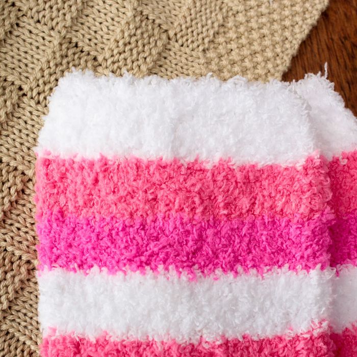 Носки махровые "Полоски", размер 19-21, цвет белый/розовый/коралловый