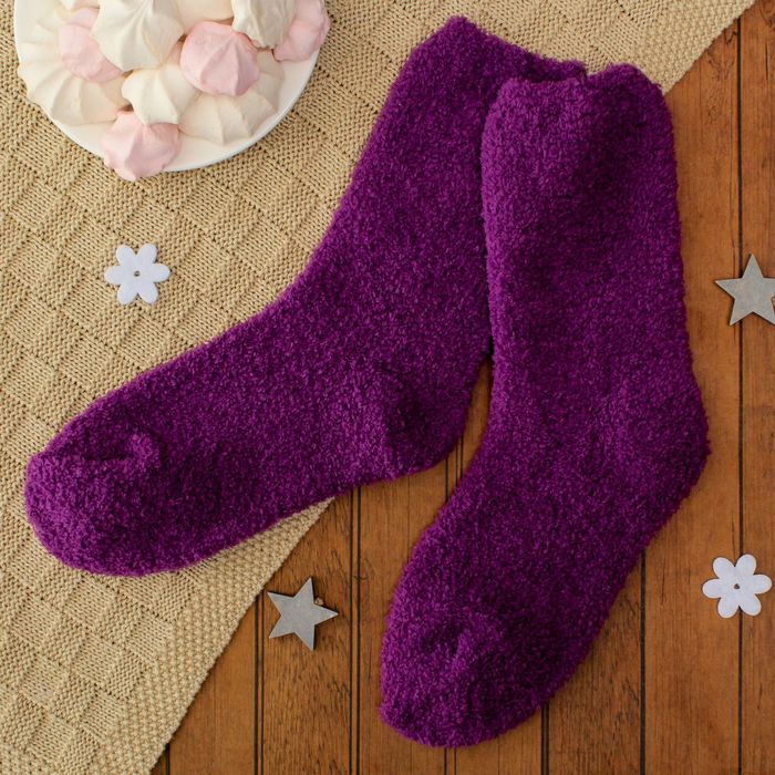 Носки махровые "Однотонные", размер 19-25, цвет фиолетовый
