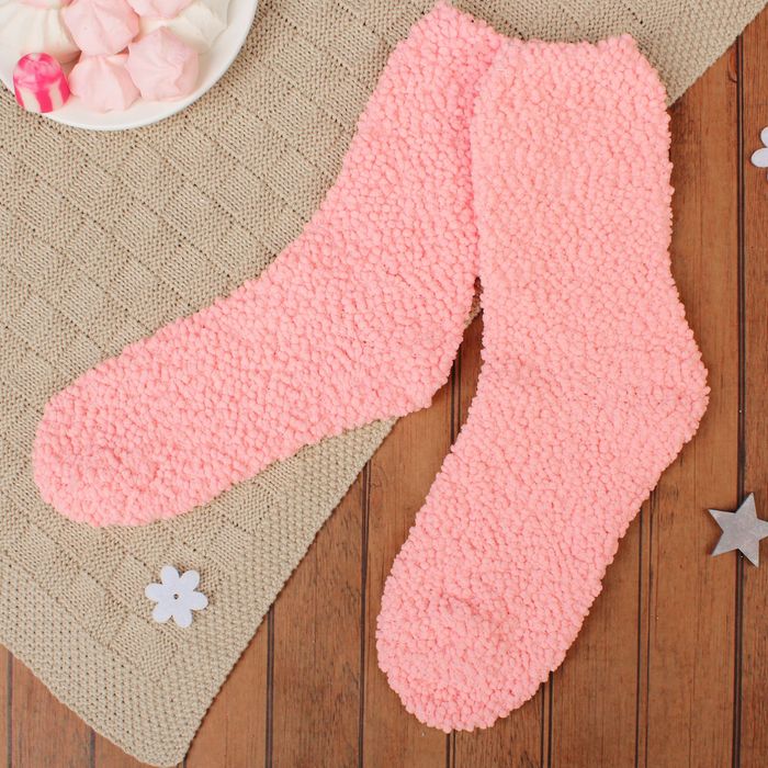 Носки утеплённые "Однотонные", размер 19-25, цвет светло-розовый