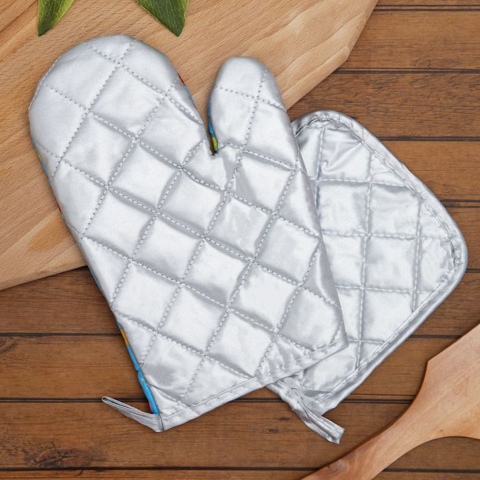 Набор 2 пр.Красный горох, прихватка 16*16 см, варежка 17*27 см с тефлоновым покрытием