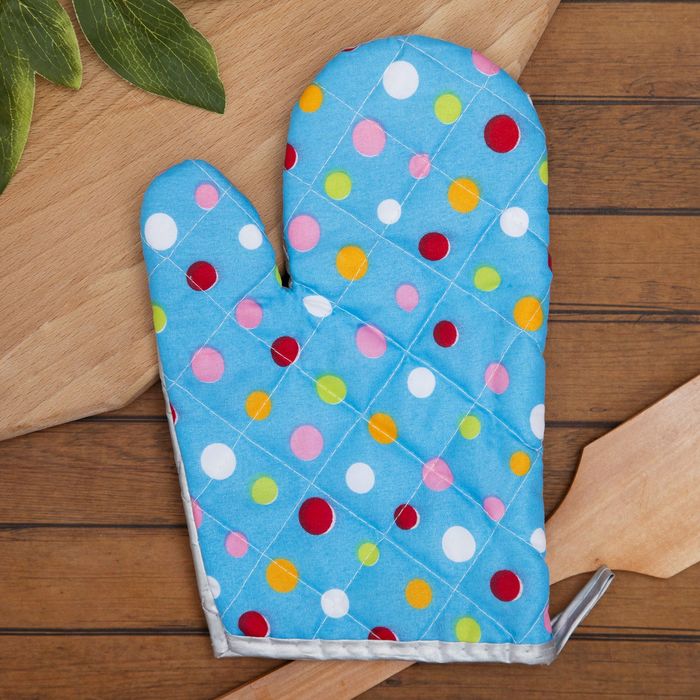 Набор 2 пр.Красный горох, прихватка 16*16 см, варежка 17*27 см с тефлоновым покрытием