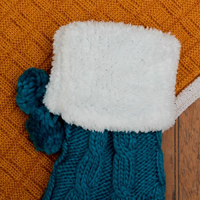 Носки высокие тёплые "Вязка", размер 23-25, цвет бирюзовый