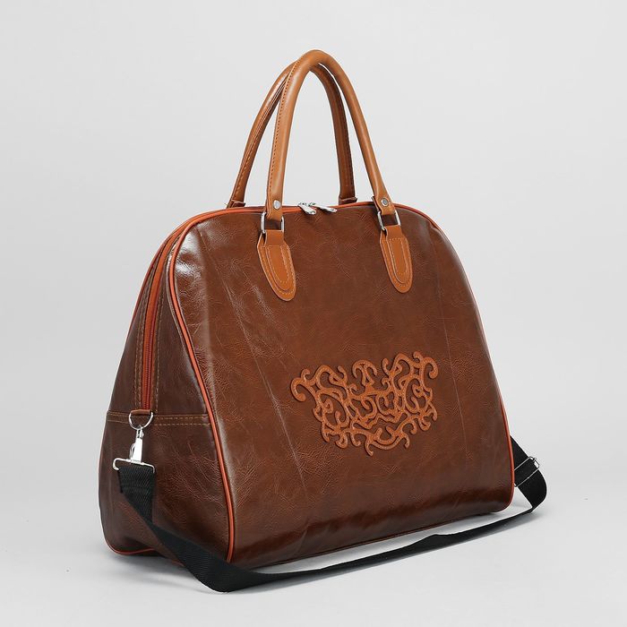 Сумка дорожная на молнии, 1 отдел, длинный ремень, цвет коричневый