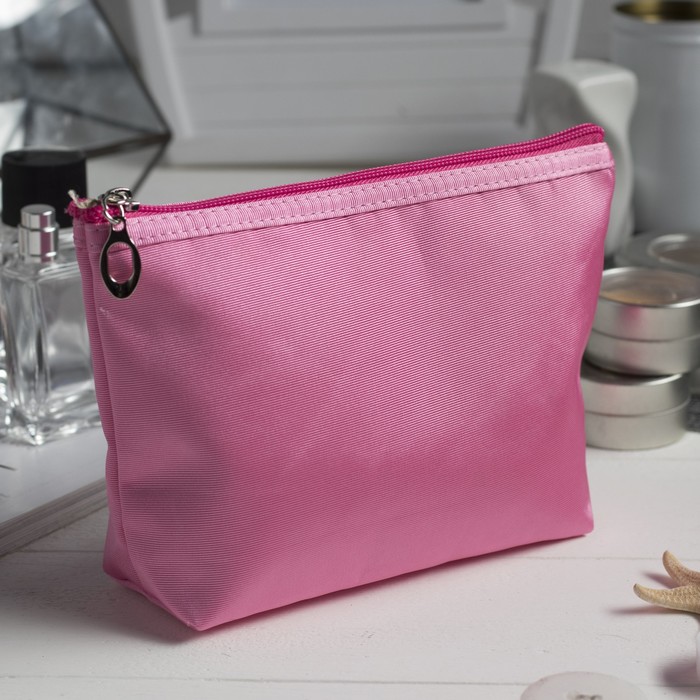 Косметичка простая «Нежность», 1 отдел на молнии, цвет розовый